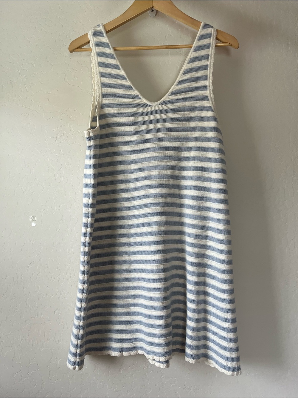 NWT Rylee + Cru Blue and White Striped Knit Mini Dress - Picture 4 of 7